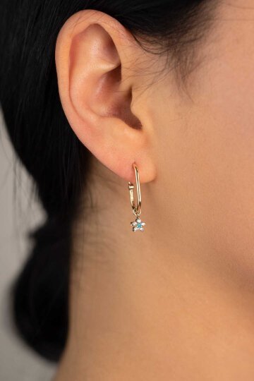 Çiçek Papatya Ataş Küpe - 1