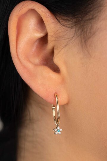 Çiçek Papatya Ataş Küpe - 2