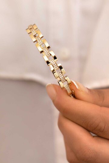 Kordon Görünümlü Taşlı Kelepçe - 4