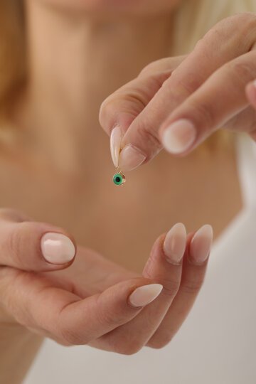 Yeşil Göz Boncuk Kolye Ucu - 7