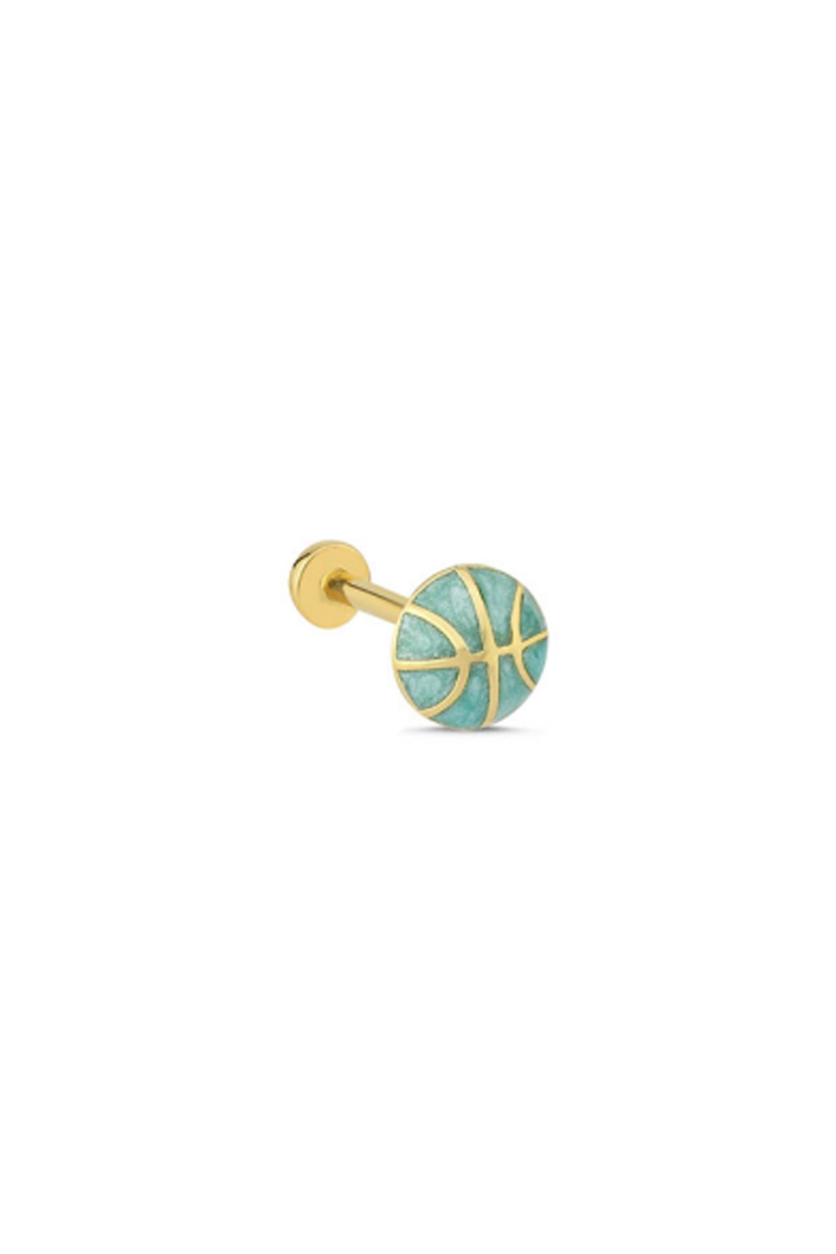 Yeşil Sedefli Basketbol Topu Tragus Piercing - Yavuz Kuyumculuk (1)