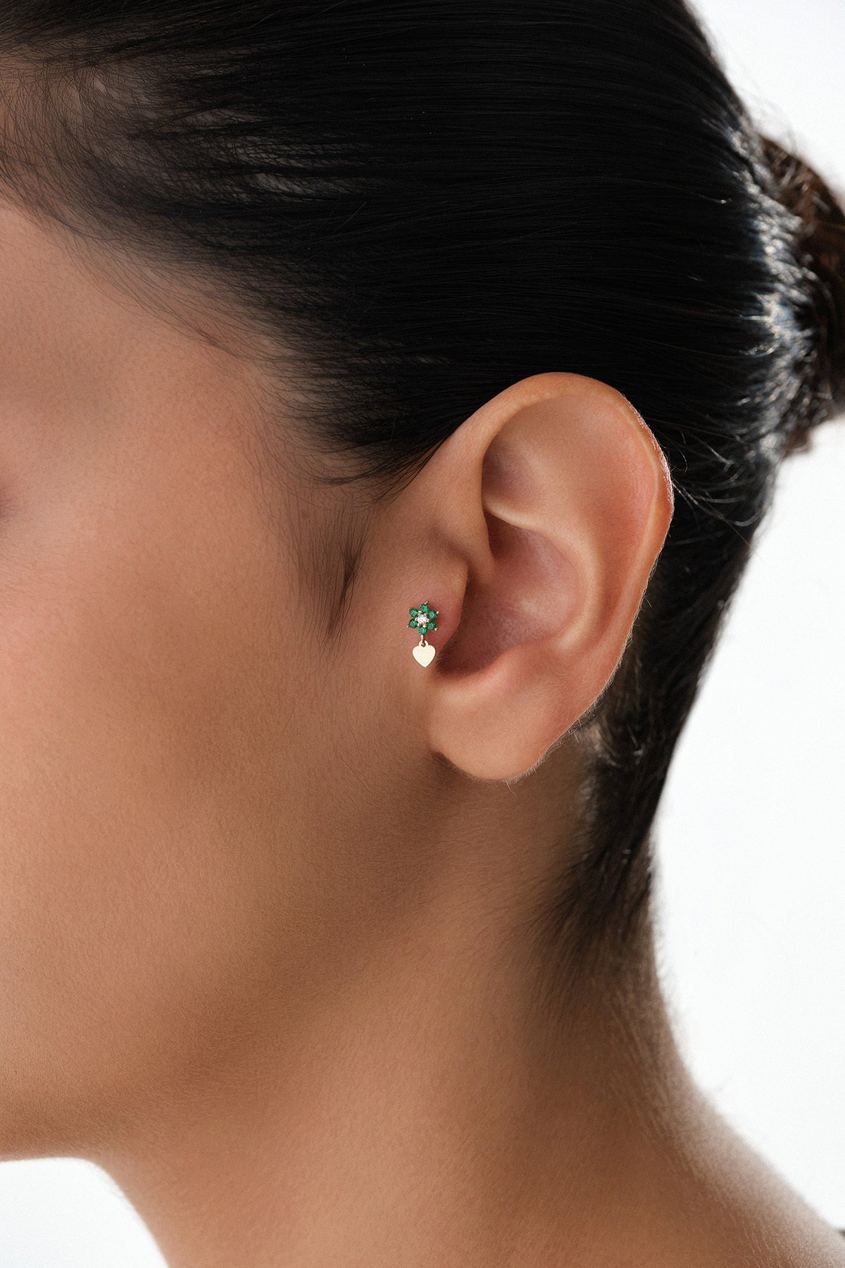 Yeşil Taşlı Sallantılı Tragus Piercing - Yavuz Kuyumculuk (2)