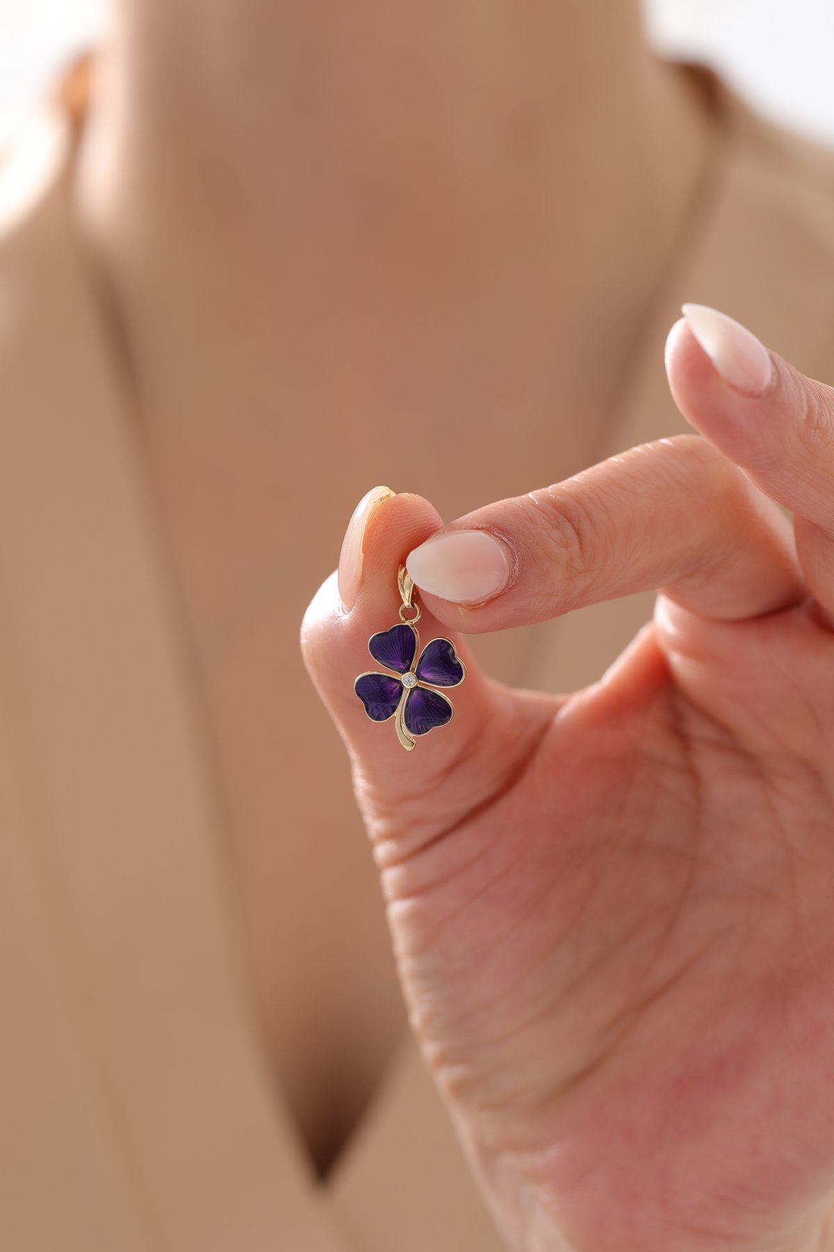 Yonca Kolye Ucu - Mor - Yavuz Kuyumculuk (1)