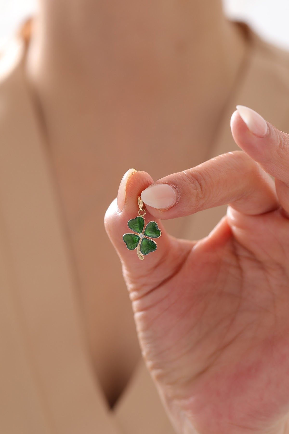 Yonca Kolye Ucu - Yeşil - Yavuz Kuyumculuk (1)