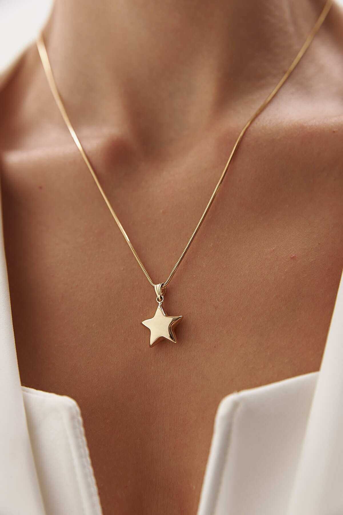 Yuvarlak Balık Sırtı Yıldız Kolye - Yavuz Kuyumculuk (1)