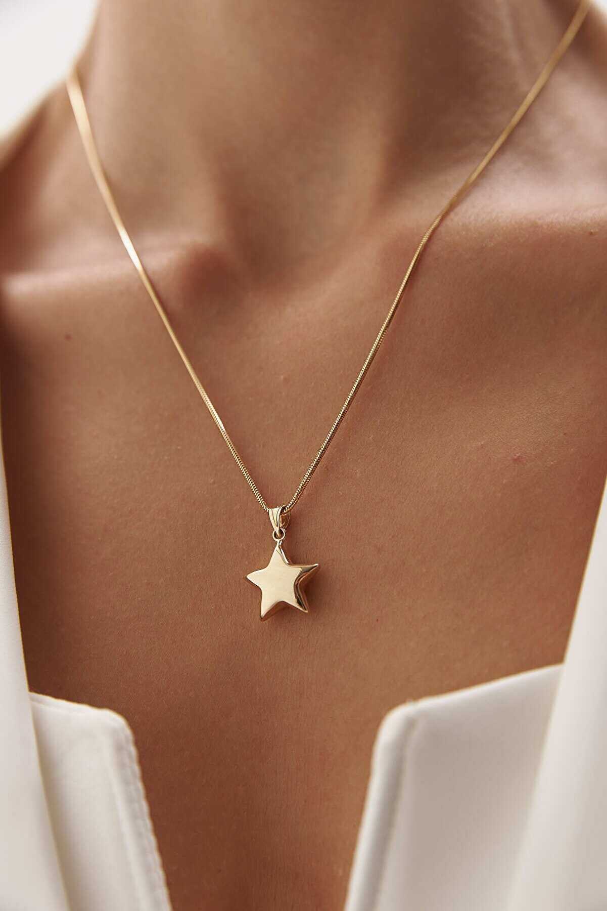 Yuvarlak Balık Sırtı Yıldız Kolye - Yavuz Kuyumculuk (2)