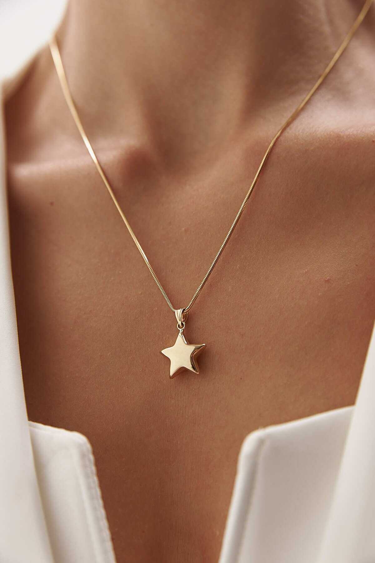 Yuvarlak Balık Sırtı Yıldız Kolye - Yavuz Kuyumculuk (3)