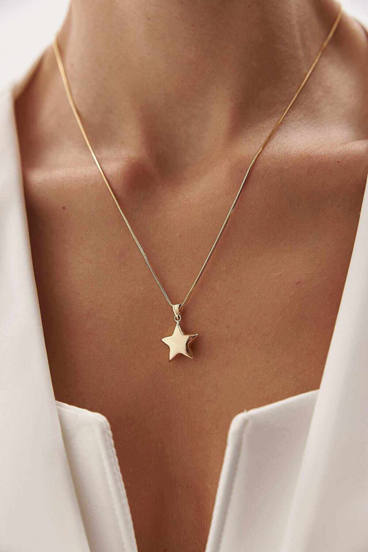 Yuvarlak Balık Sırtı Yıldız Kolye - Yavuz Kuyumculuk (4)