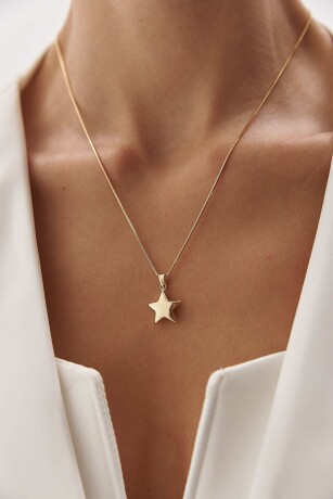 Yuvarlak Balık Sırtı Yıldız Kolye - 5