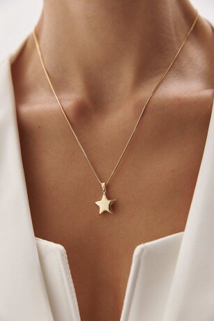 Yuvarlak Balık Sırtı Yıldız Kolye - 6