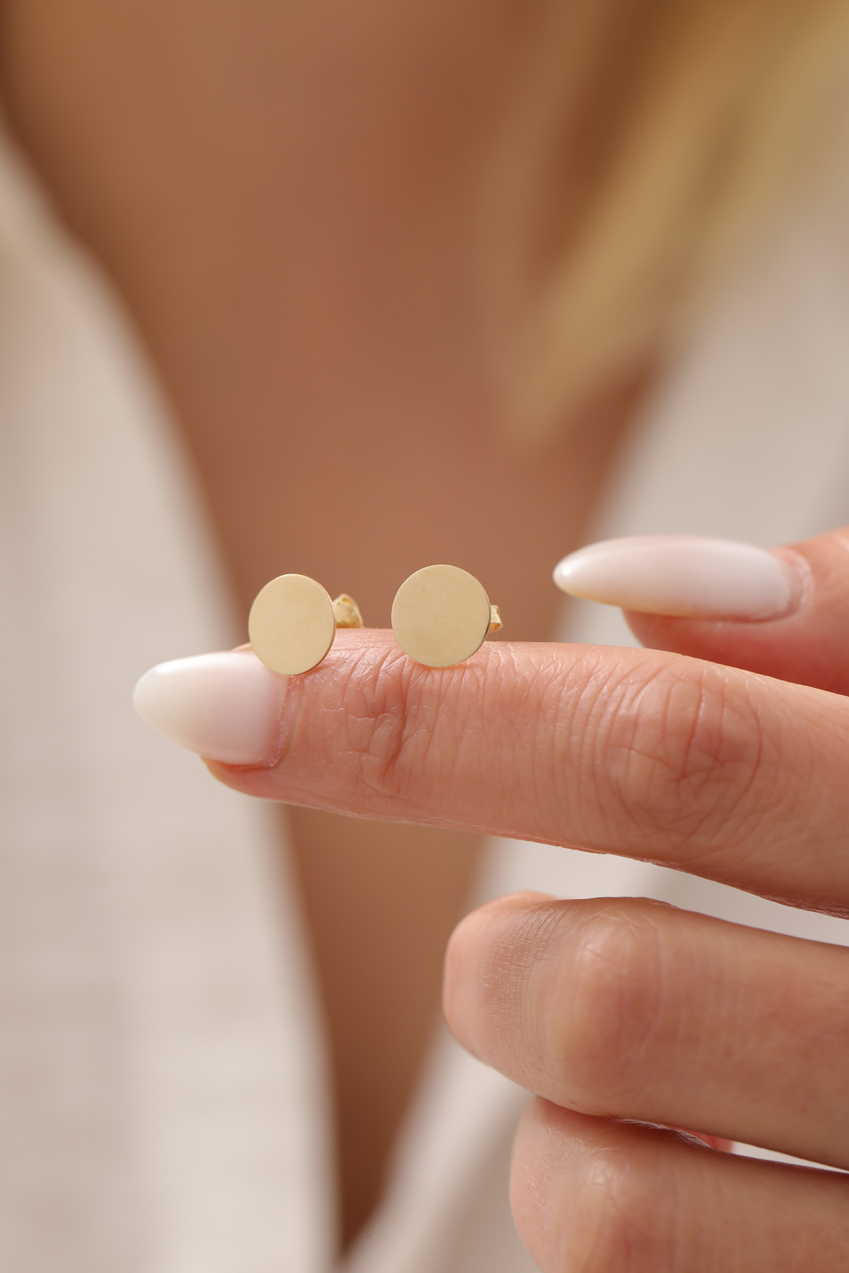 Yuvarlak Plaka Top Küpe - Yavuz Kuyumculuk (3)