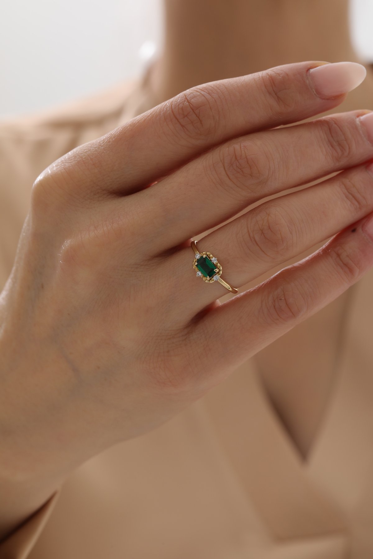 Zümrüt Baget Yüzük - Yavuz Kuyumculuk (2)