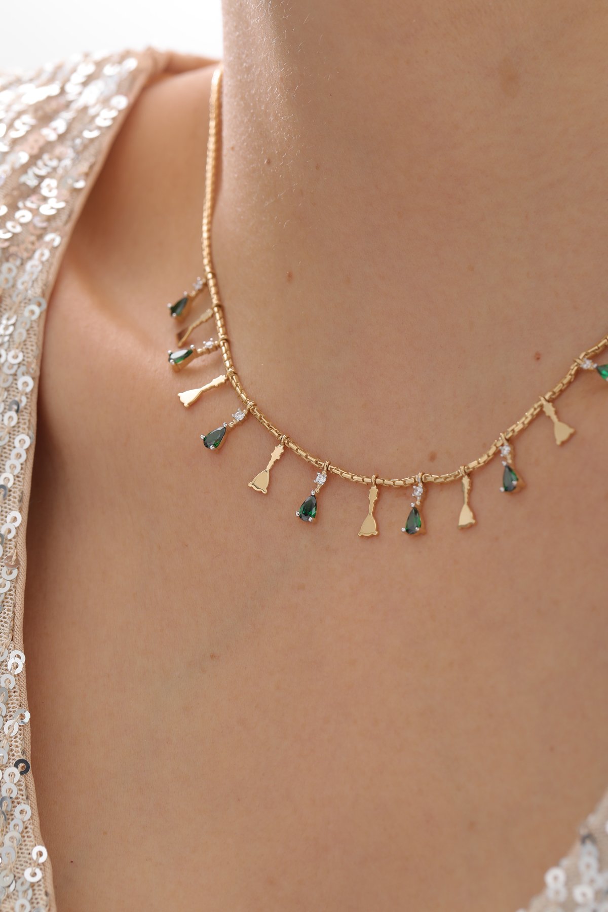 Zümrüt Sallantılı Kolye - Yavuz Kuyumculuk (2)