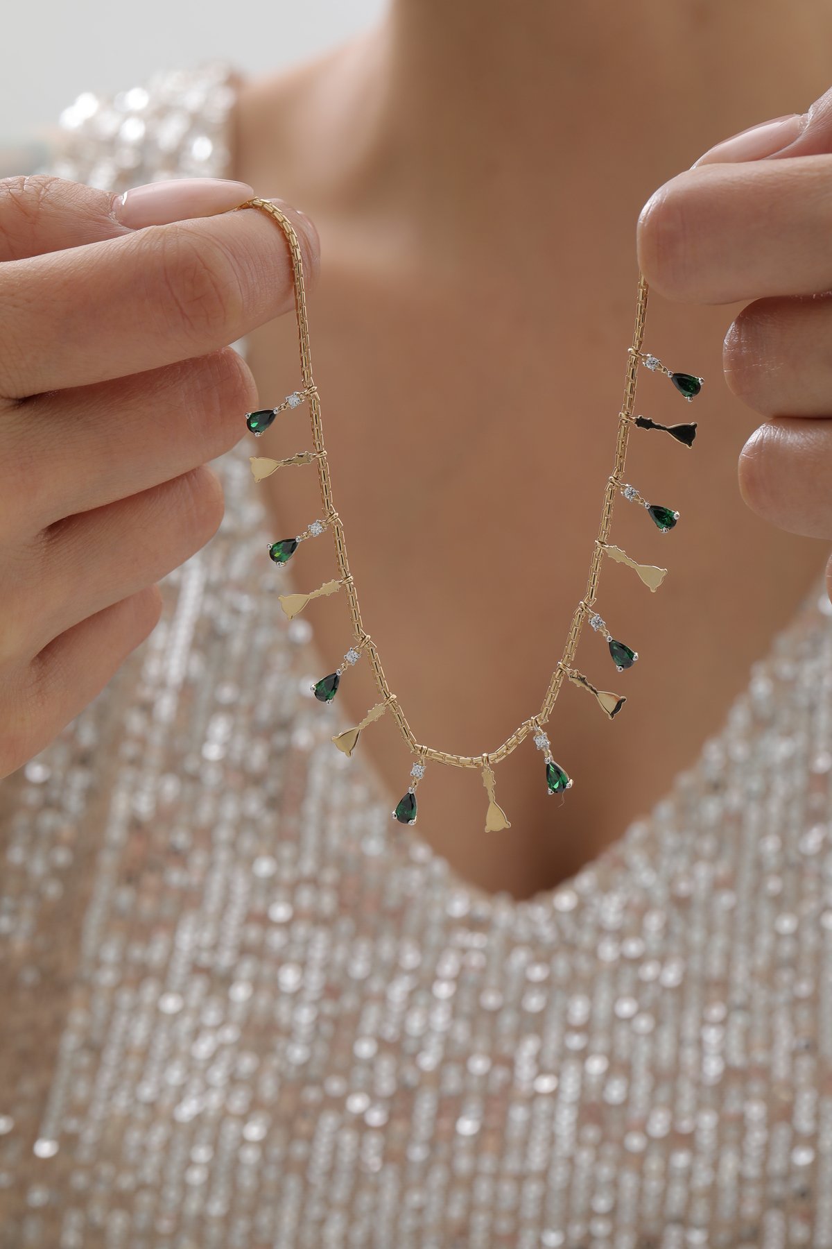 Zümrüt Sallantılı Kolye - Yavuz Kuyumculuk (3)