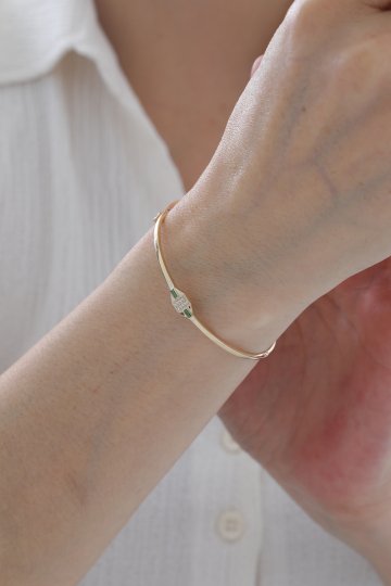 Zümrüt Taşlı Modern Kelepçe - 2