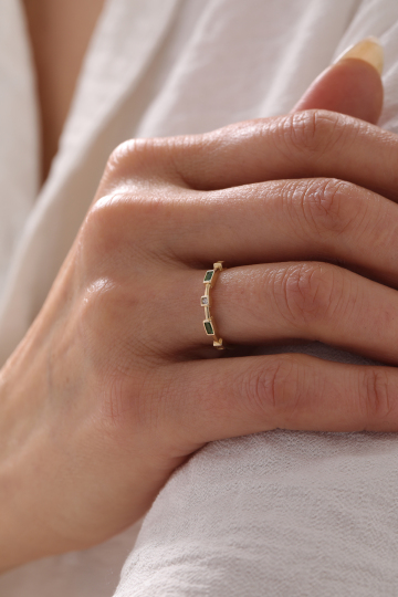 Zümrüt Taşlı Yüzük - 1