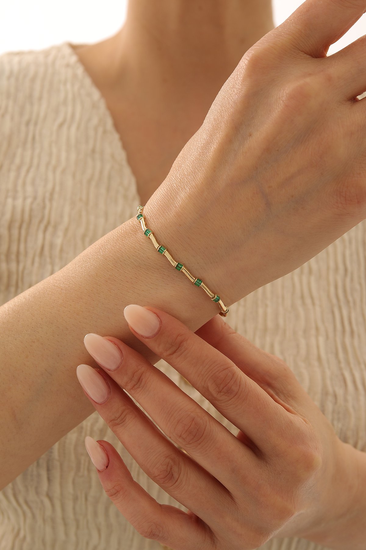 Zümrüt Zikzak Desen Bileklik - Yavuz Kuyumculuk (1)