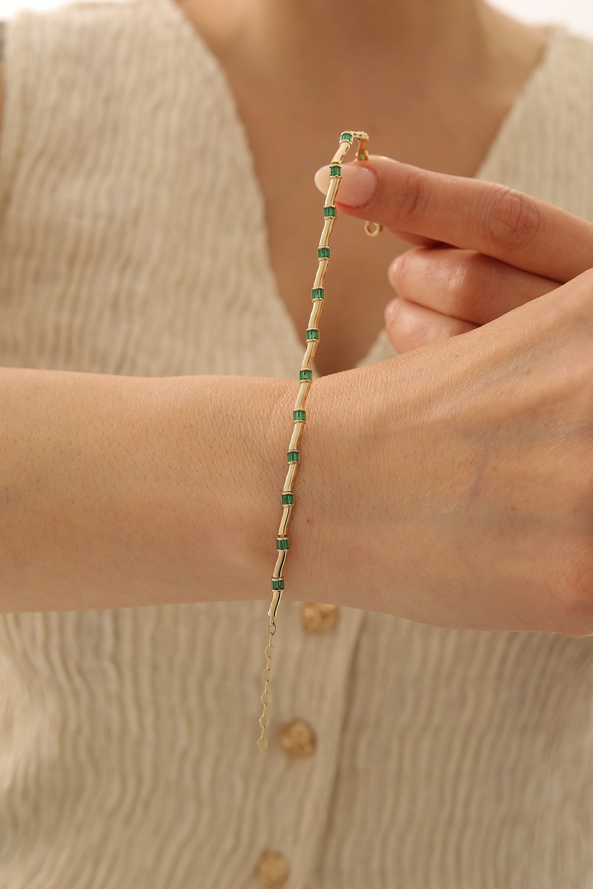 Zümrüt Zikzak Desen Bileklik - Yavuz Kuyumculuk (3)